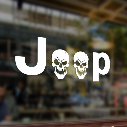 Наклейка Jeep logo с черепами