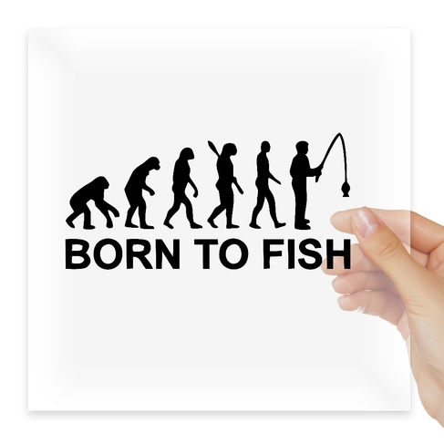 Наклейка Born to fish