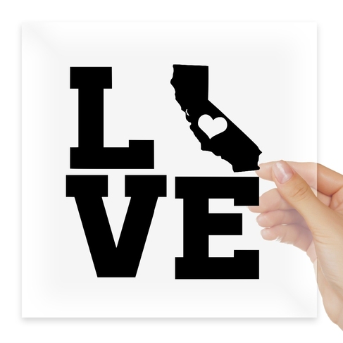 Наклейка Home State Outline Love USA California
