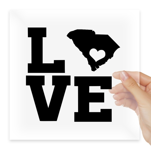 Наклейка Home State Outline Love USA South Carolina