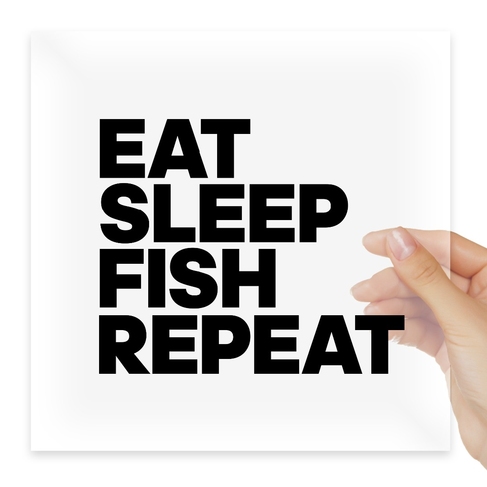 Наклейка EAT SLEEP FISH REPEAT