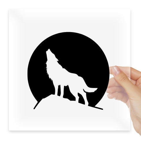Наклейка Wolf Howling At The Moon