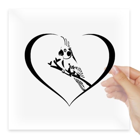 Наклейка Cockatiel with heart