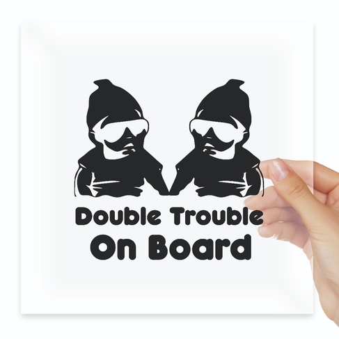 Наклейка Double Trouble On Board Vinyl Decal Twins Baby