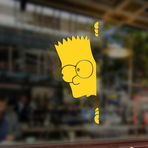 Наклейка Выглядывающий Барт Симпсон
