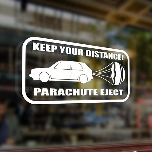 Наклейка Keep your distance parachute eject