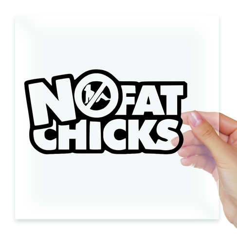 Наклейка NO FAT CHICKS БЕЗ ЖИРНЫХ БАБ