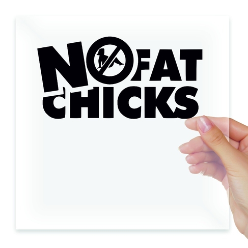 Наклейка NO FAT CHICKS 2 БЕЗ ЖИРНЫХ БАБ