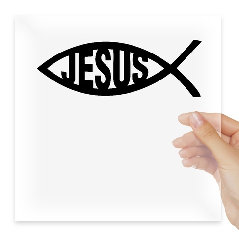 Наклейка Jesus Christian Fish Emblem Logo