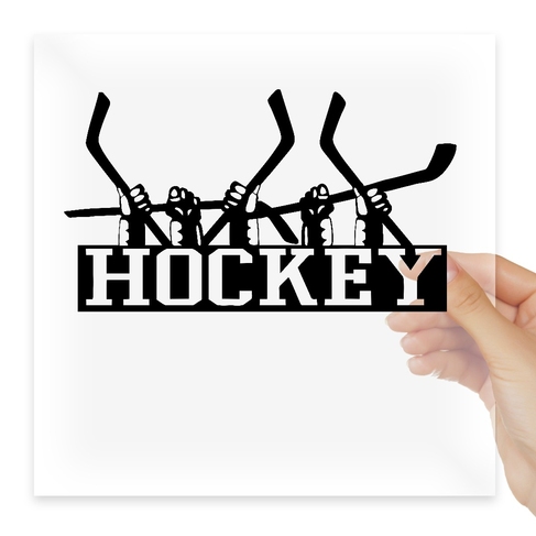 Наклейка Hockey hands with clubs