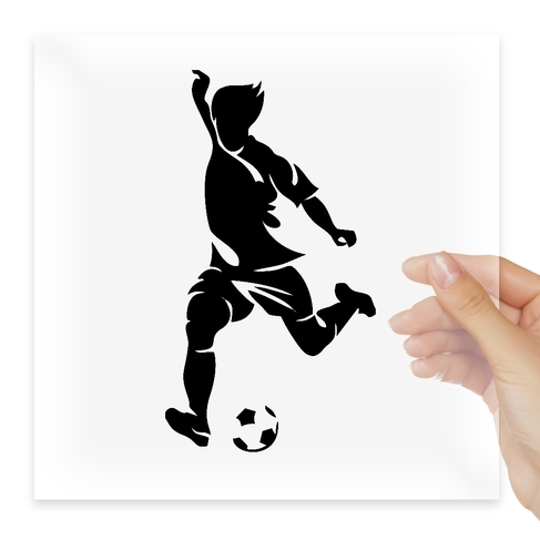 Наклейка Soccer player hits the ball