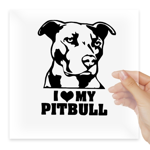 Наклейка I love my pitbull