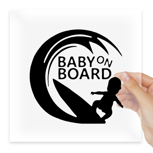 Наклейка Baby on board surfer