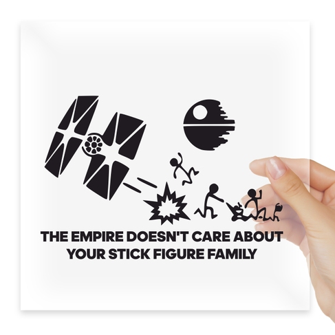 Наклейка The Empire doesn't care about your stick figure family