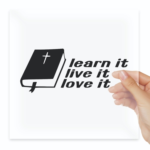 Наклейка Bible Learn It Live It Love It