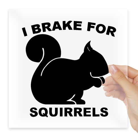 Наклейка I Brake For Squirrels