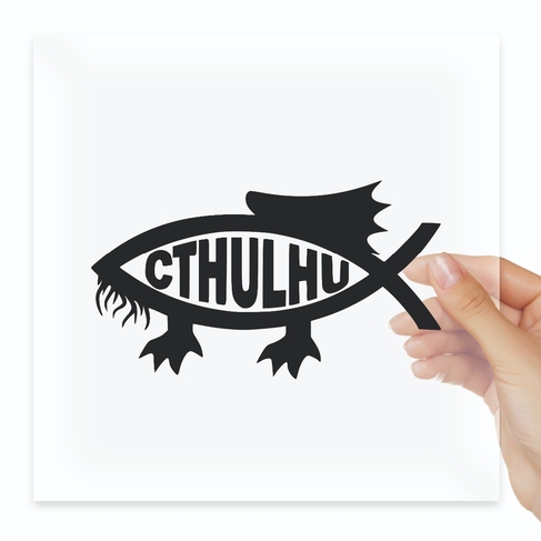 Наклейка Horror Lovecraft Cthulhu Darwin Fish