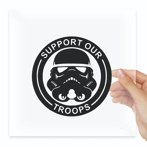 Наклейка Star Wars Stormtrooper Support Our Troops