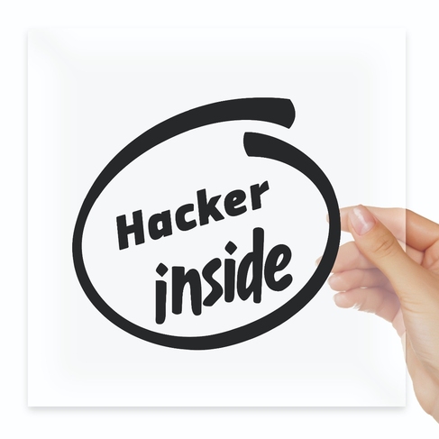 Наклейка хакер hacker inside внутри