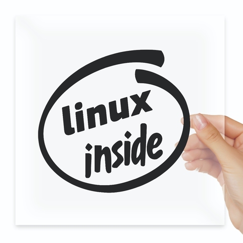 Наклейка Linux Линукс inside внутри
