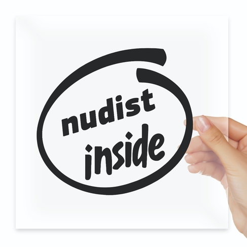 Наклейка Nudist Нудист inside внутри