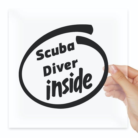 Наклейка Scuba diver Дайвер inside внутри