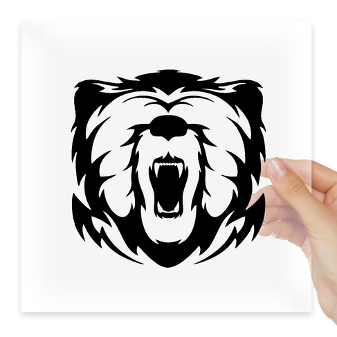 Наклейка Grizzly Bear Roaring Head