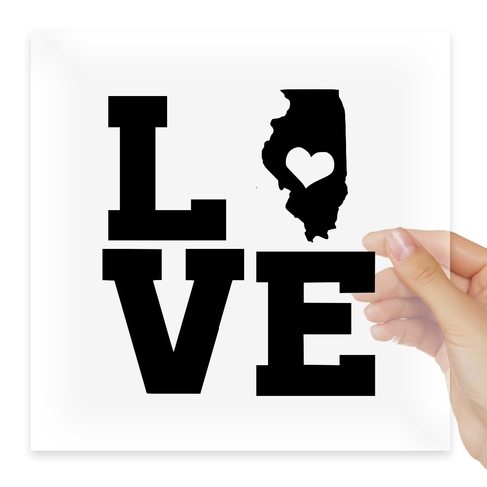 Наклейка Home State Outline Love USA Illinois