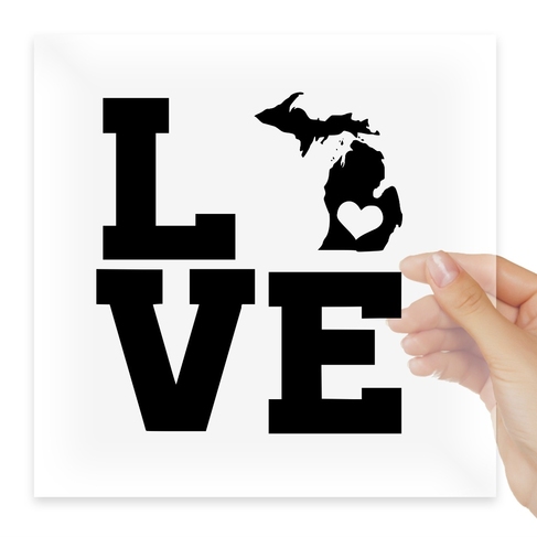 Наклейка Home State Outline Love USA Michigan