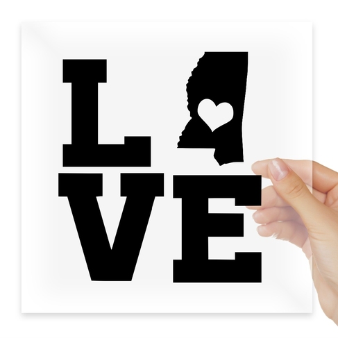 Наклейка Home State Outline Love USA Mississippi