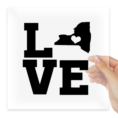 Наклейка Home State Outline Love USA New York