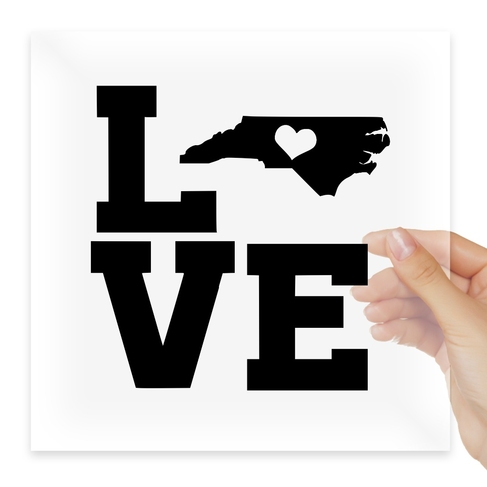 Наклейка Home State Outline Love USA North Carolina