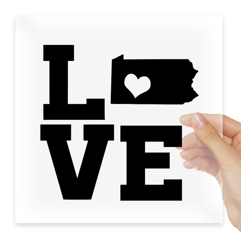 Наклейка Home State Outline Love USA Pennsylvania