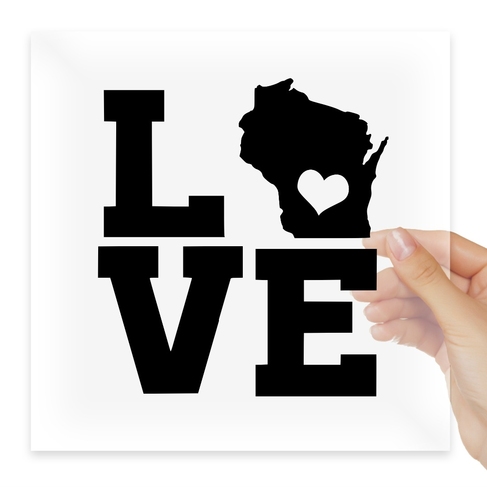 Наклейка Home State Outline Love USA Wisconsin