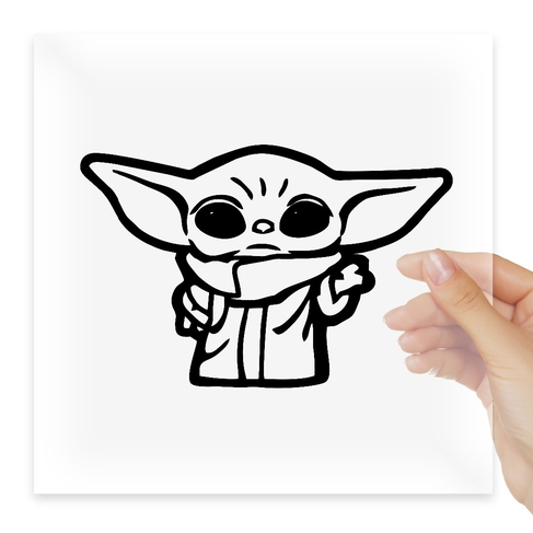 Наклейка Star Wars Baby Yoda Mandolorian