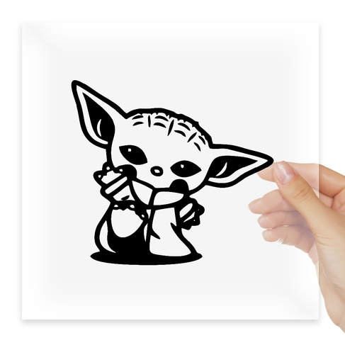 Наклейка Star Wars Baby Yoda Say Hi Mandolorian