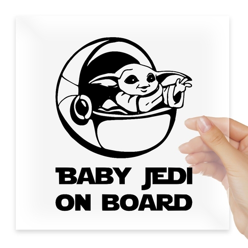 Наклейка Baby Yoda Jedi On Board Star Wars