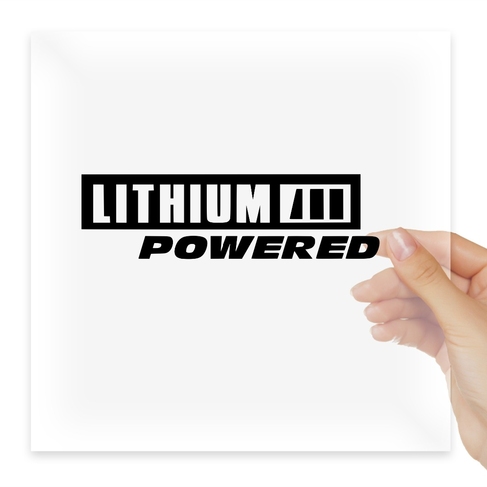 Наклейка Lithium powered electric hybrid car