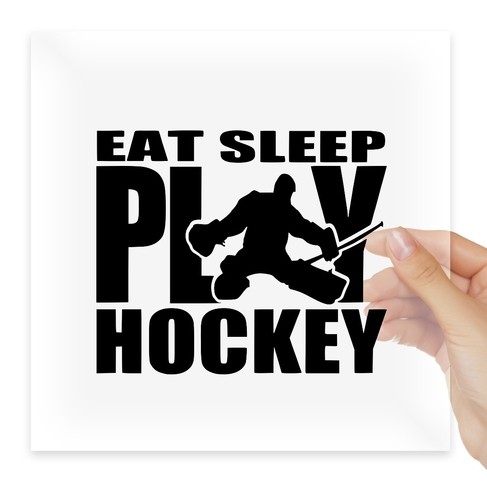 Наклейка eat sleep play hockey