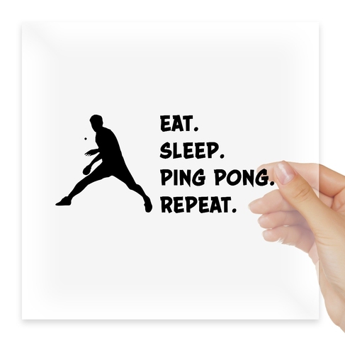 Наклейка eat sleep ping pong repeat
