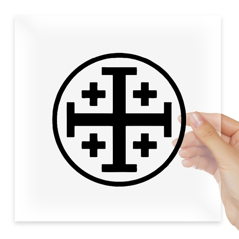 Наклейка Jerusalem Cross in a Circle