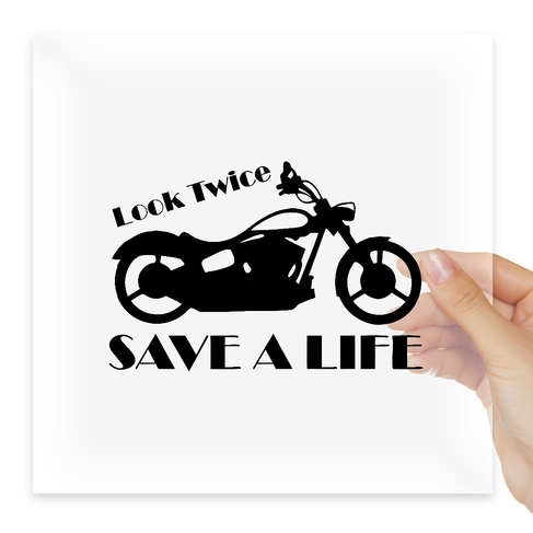 Наклейка Motorcycle Look Twice Save a Life