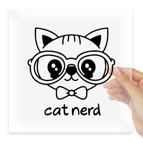 Наклейка Cat nerd