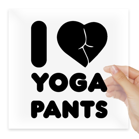 Наклейка I Love Yoga Pants