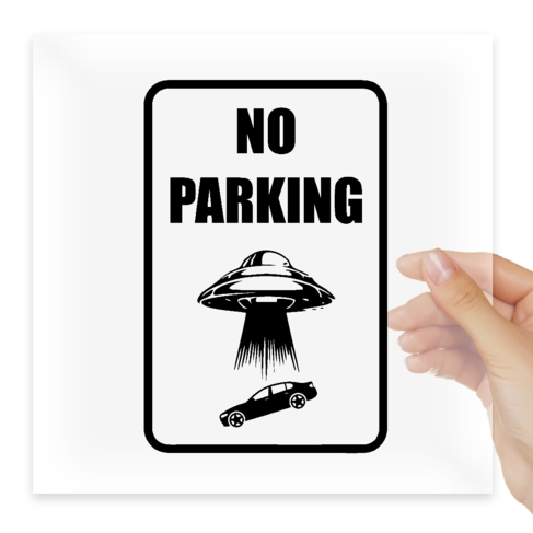 Наклейка No Parking Funny UFO Tow Away Zone