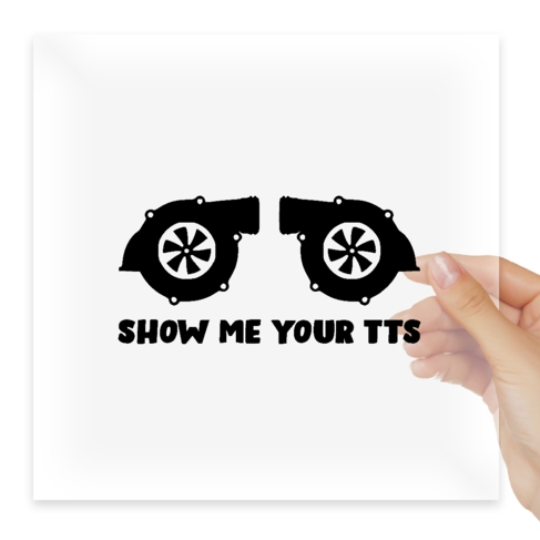 Наклейка Show Me TTS Funny Vinyl Decal Car Sticker JDM Euro Import Stance Twin Turbo Tits
