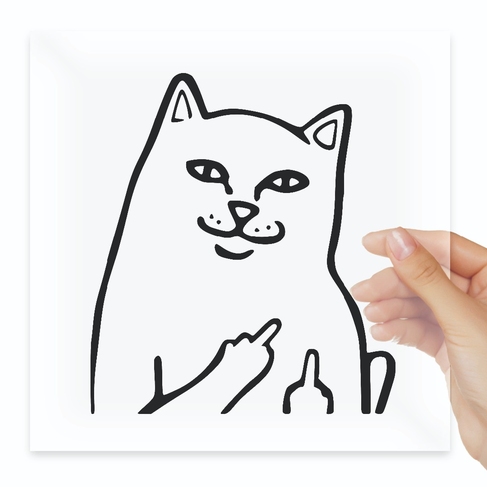 Наклейка Cat show middle finger