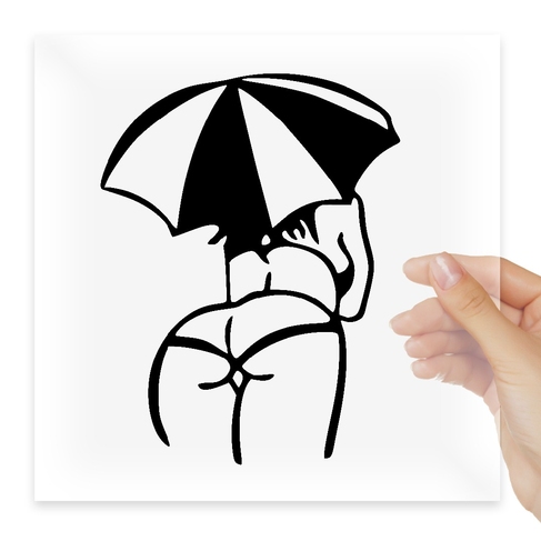 Наклейка Девушка с зонтом