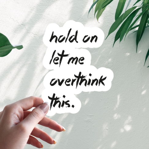 Наклейка Hold On Let Me Over Think This Sticker Funny Quotes