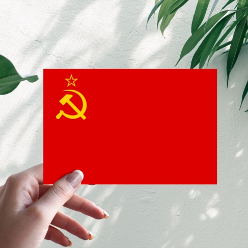 Наклейка Красный флаг СССР советского союза Серп и молот